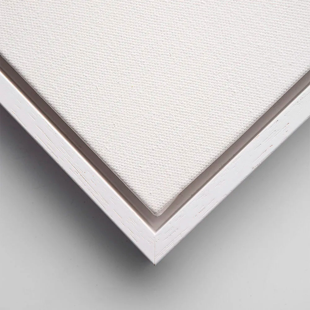 50х150 см - Италианска дървена рамка касета с подрамка, бяла