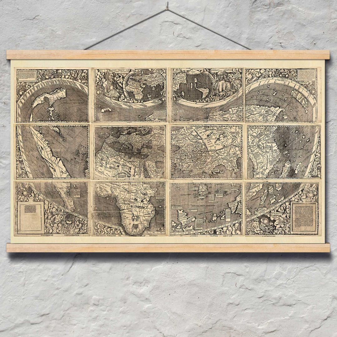 Карта на света и първо изображение на Америка от 1507 год.