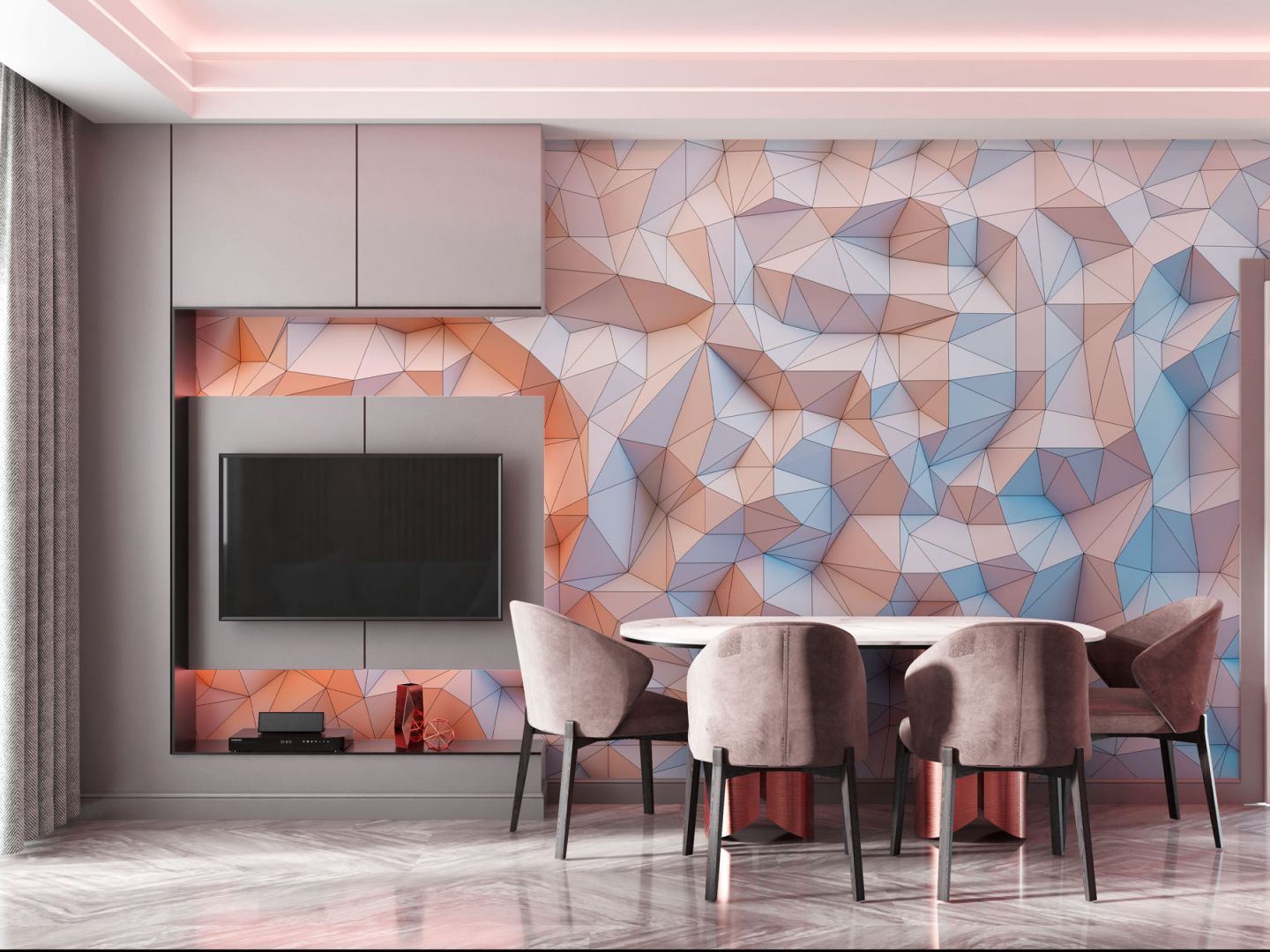 Тапет с 3D ефект Релеф в цвят