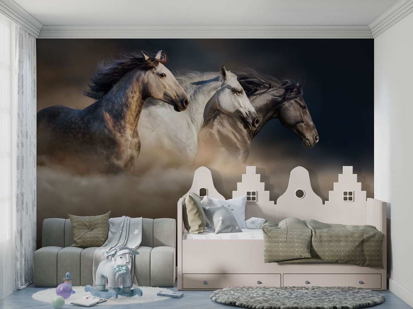 Дизайнерски тапет Препускащи коне
