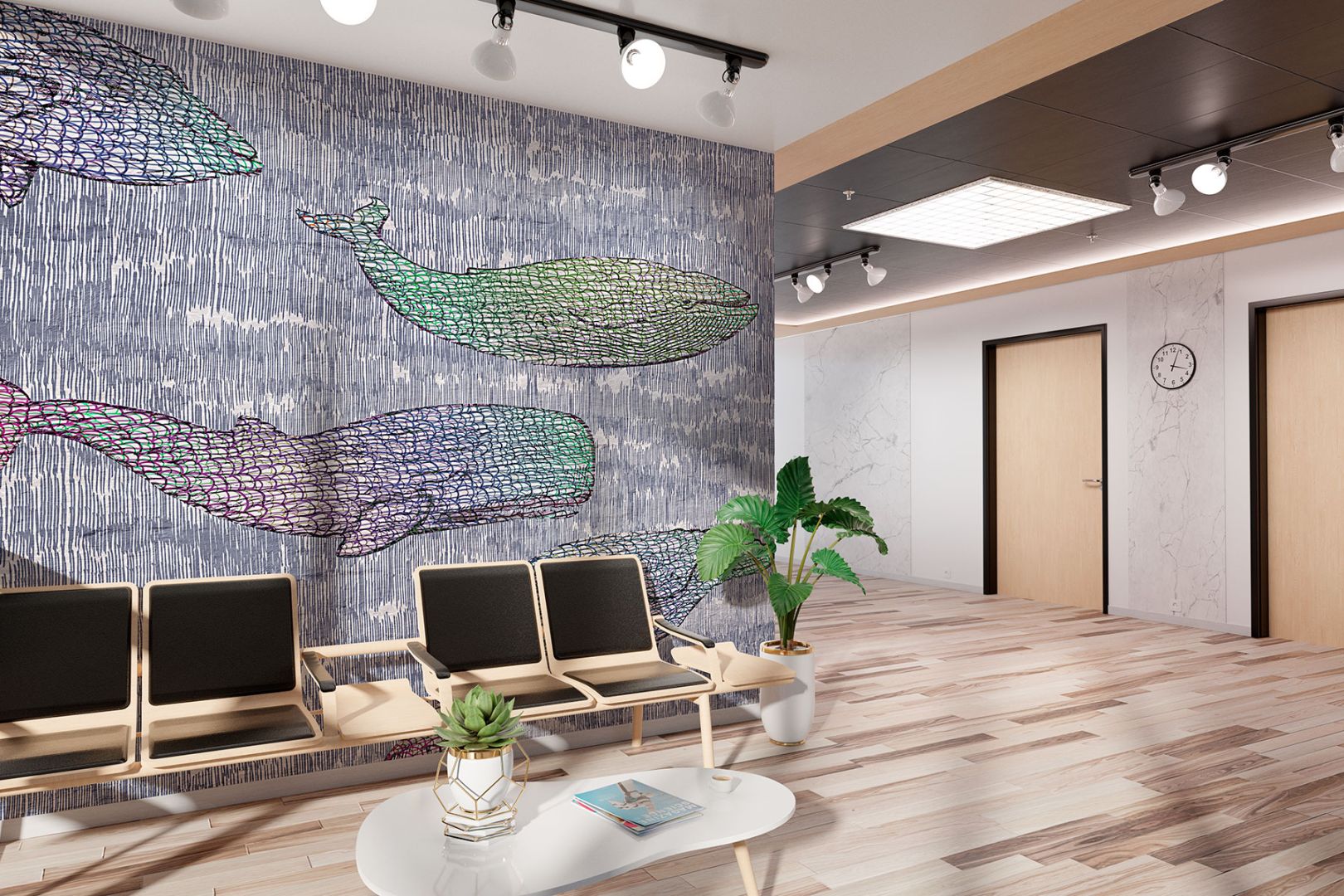 Дизайнерски тапет рисунка Китове