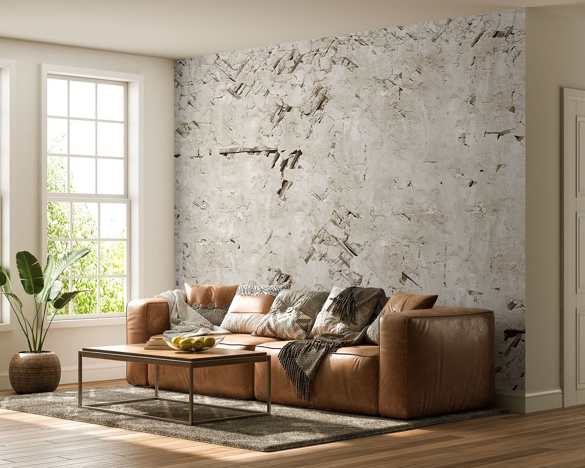 Тапет Структурна мазилка и дърво