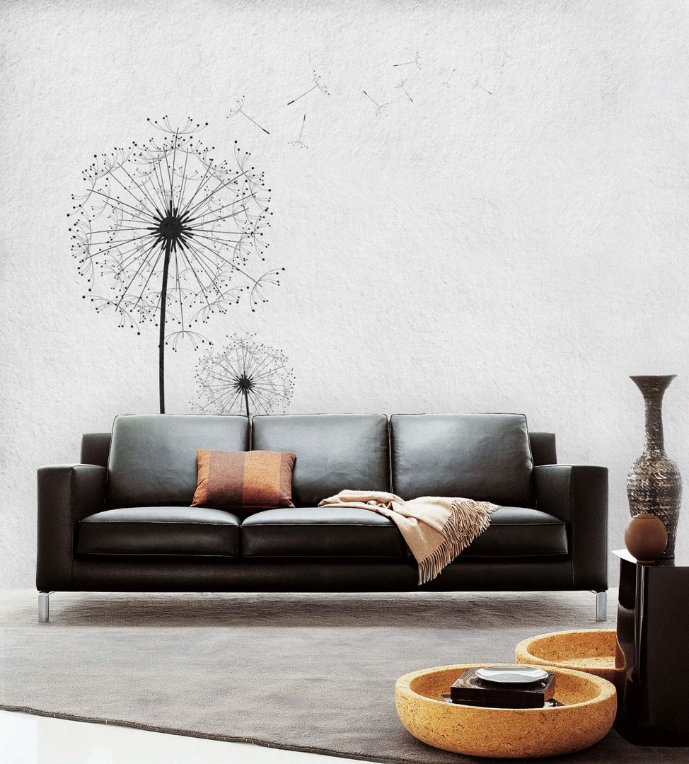 Арт тапет с Глухарче и вятър, графична рисунка