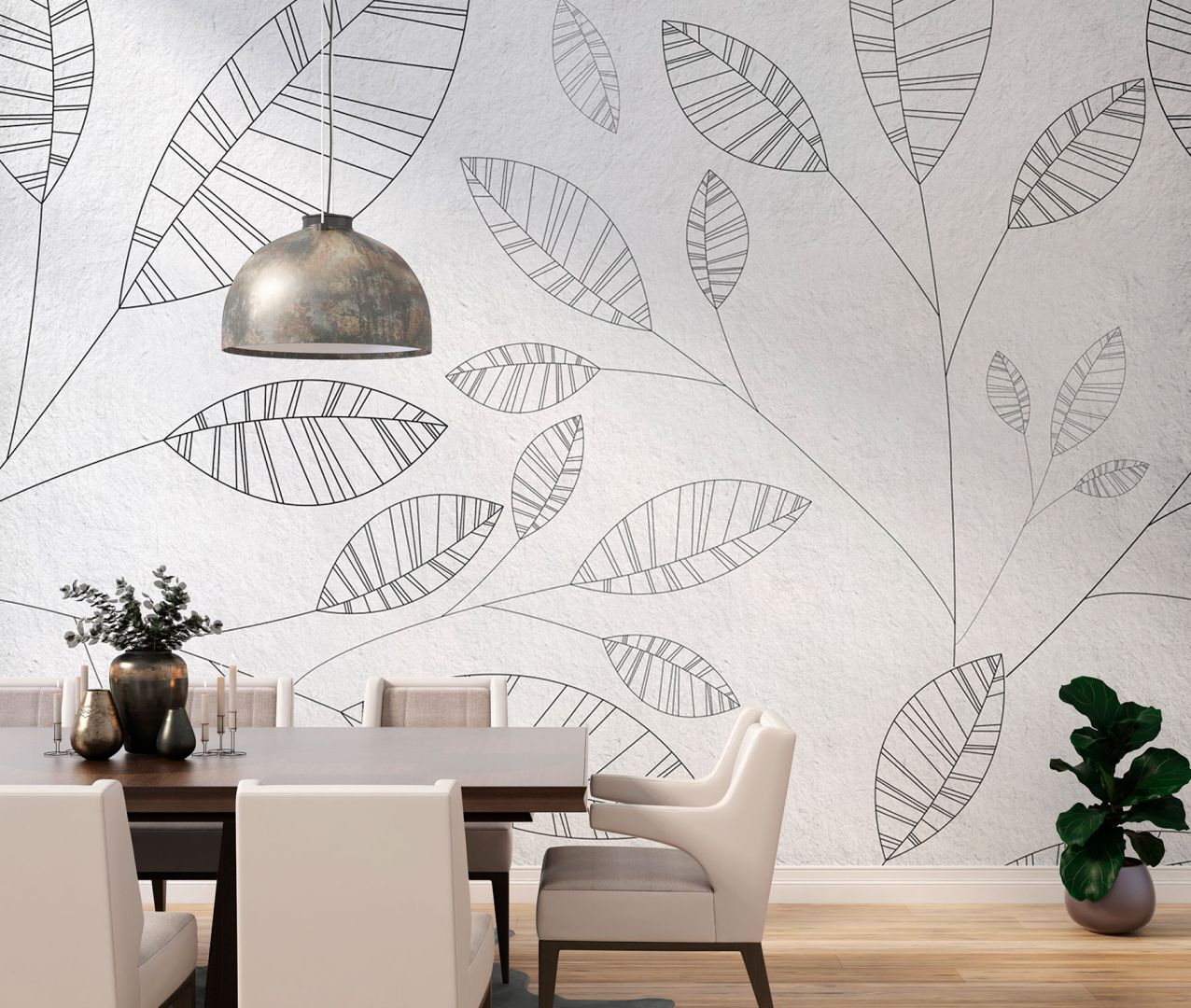 Арт тапет с Листа, графична рисунка