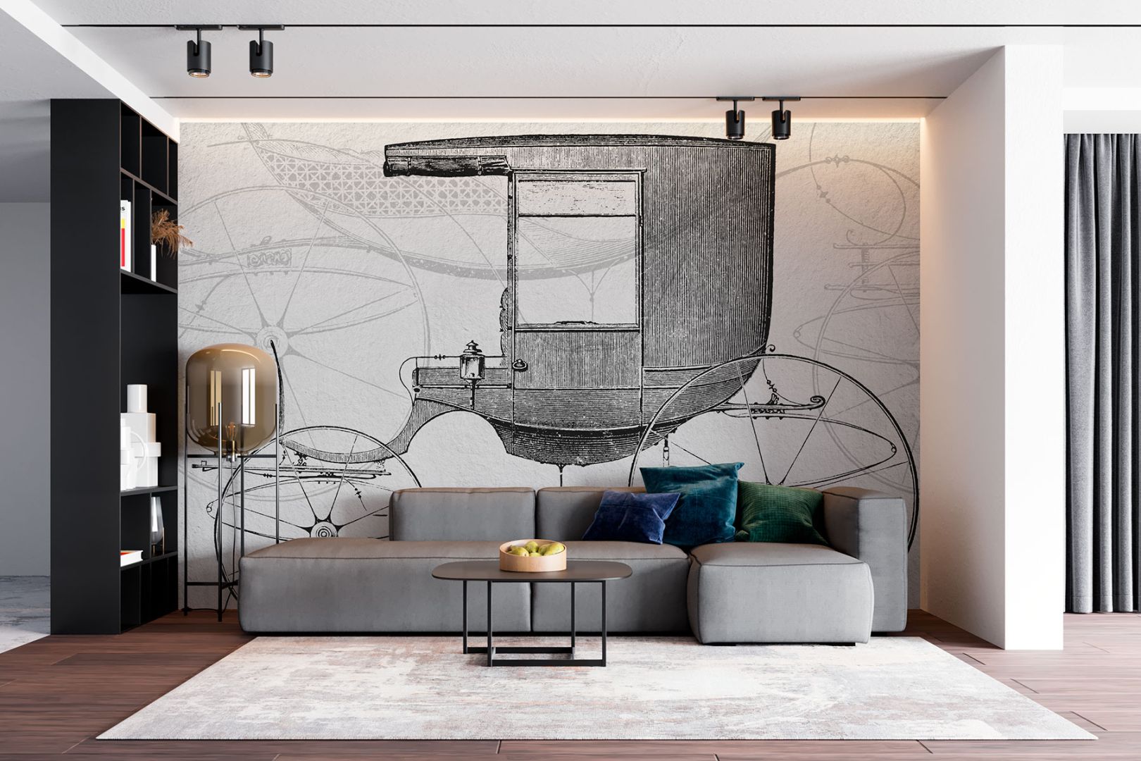 Тапет с Винтидж конска Карета