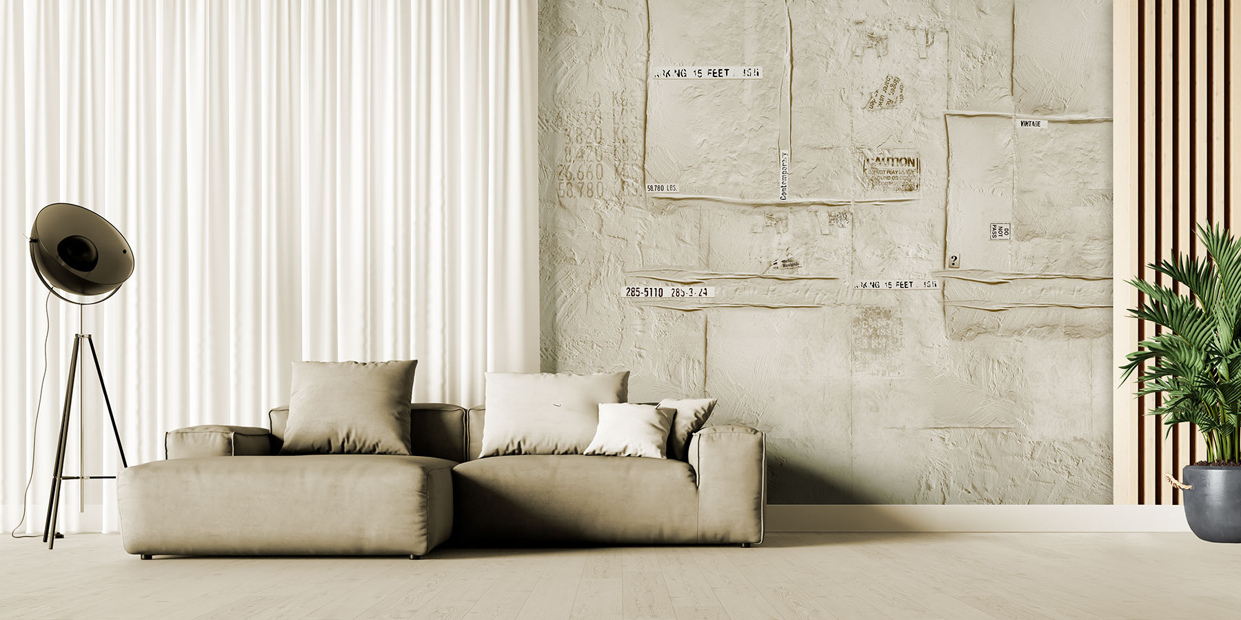 Тапет с 3D ефект в индустрилен стил